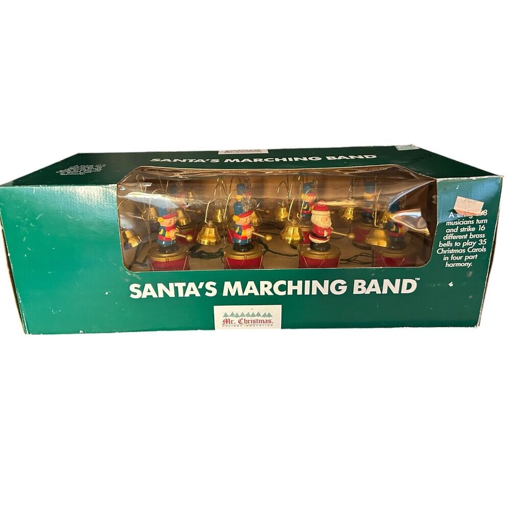 Vintage 1991 MR CHRISTMAS Santa's Marching Band 16 Bells 35 Songs TESTED-WORKS